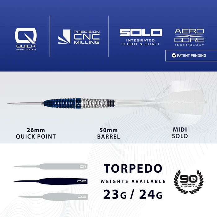 Harrows Geo Torpedo 90% Quick Point Darts
