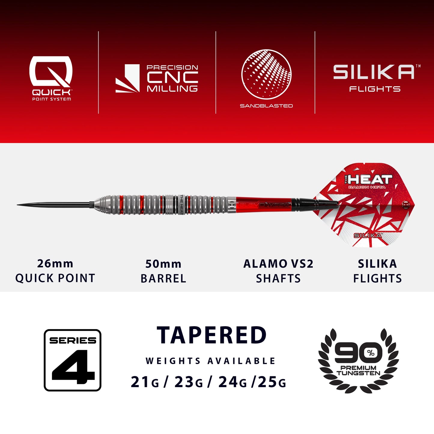 Harrows Damon Heta Series 4 Quick Point Steeldarts