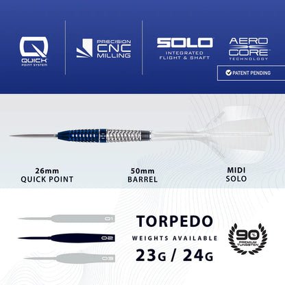 Harrows Geo Torpedo 90% Quick Point Darts